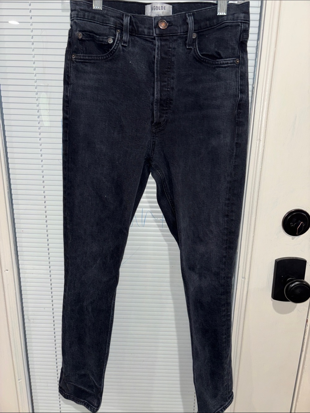 Agolde Black High-Rise Skinny Jeans